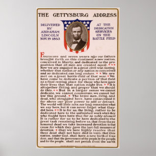 Póster The Gettysburg Address by Abraham Lincoln 1863