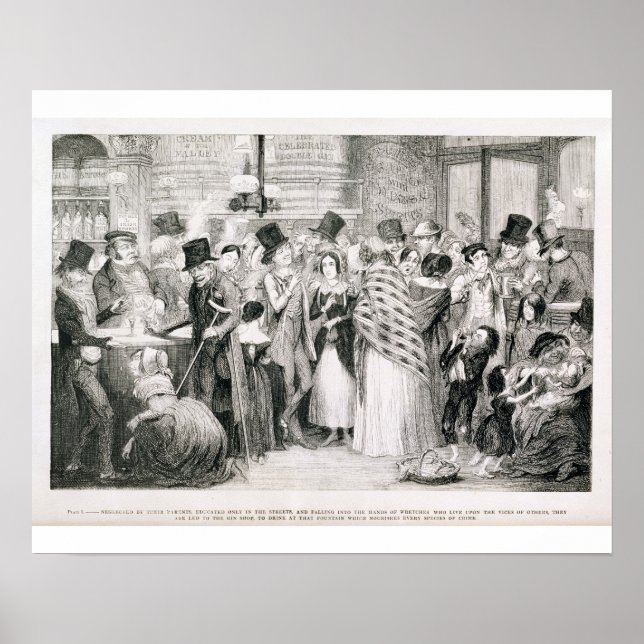 Póster The Gin Shop, plato 1 de "Los hijos del borracho" (Frente)