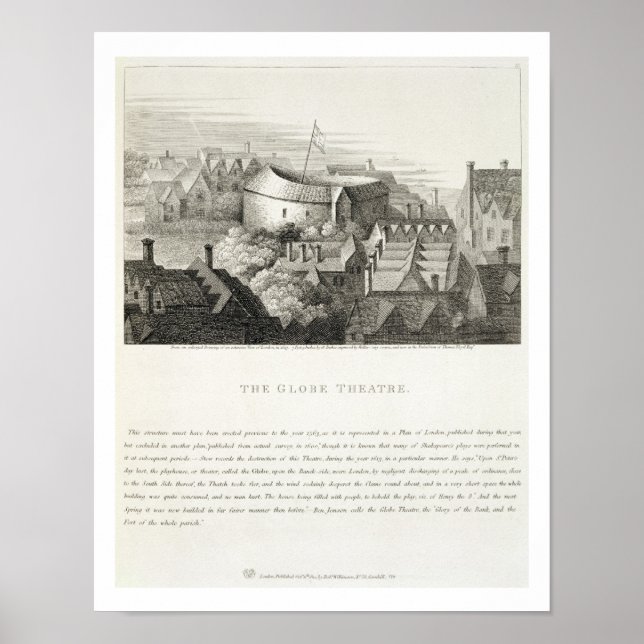 Póster The Globe Theatre, c.1647, published by Robert Wil (Frente)