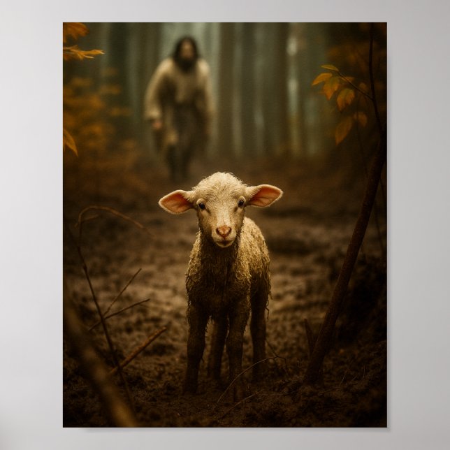 Póster The Good Shepherd and the Lost Lamb – Jesus & Lamb (Frente)
