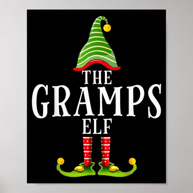 Póster The Gramps Elf Funny Matching Pajama Xmas  (Frente)