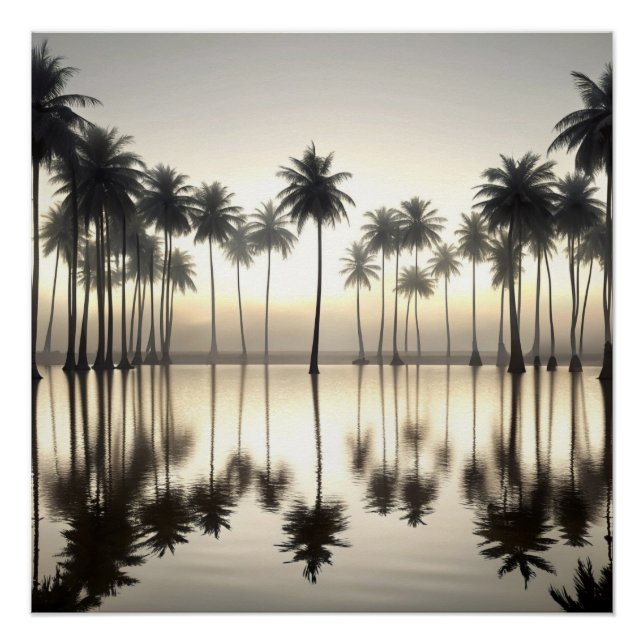 Póster The Great Wave of Palm Trees Water Mirror (Anverso)