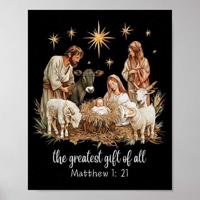 Póster The Greatest For All Christmas Nativity Jesus Chri (Frente)