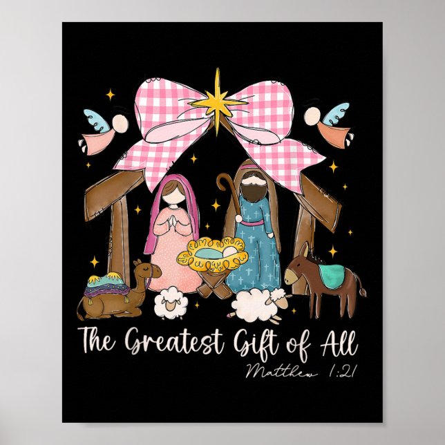 Póster The Greatest Gift For All Christmas Nativity Jesus (Frente)