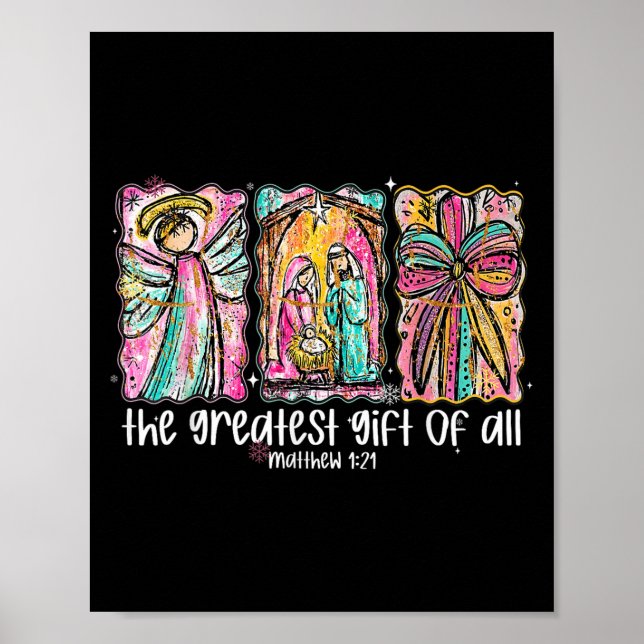 Póster The Greatest Gift For All Christmas Nativity Jesus (Frente)