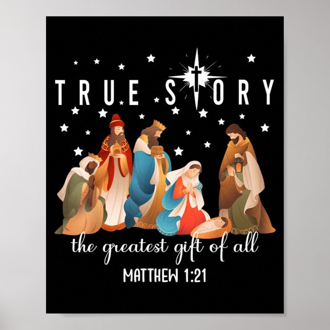 Póster The Greatest Gift For All Christmas Nativity Jesus (Frente)