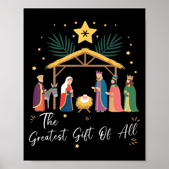 Póster The Greatest Gift For All Christmas Nativity Jesus (Frente)