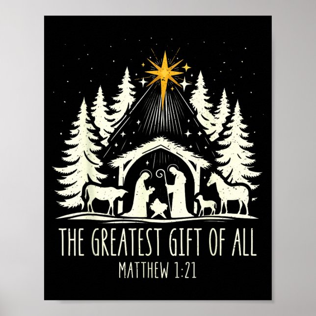 Póster The Greatest Gift For All Christmas Nativity Jesus (Frente)