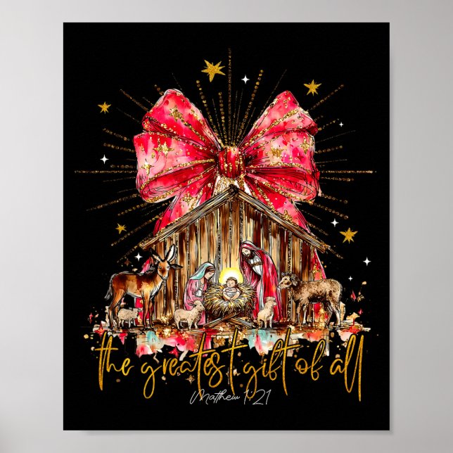 Póster The Greatest Gift For All Christmas Nativity Jesus (Frente)
