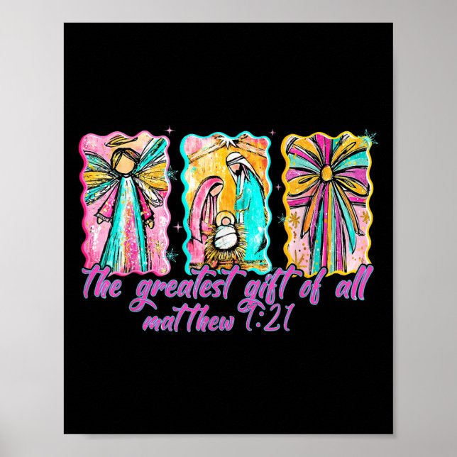 Póster The Greatest Gift For All Christmas Nativity Jesus (Frente)