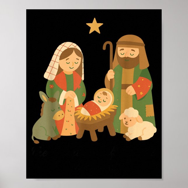 Póster The Greatest Gift Off All Nativity Scene Jesus Mat (Frente)