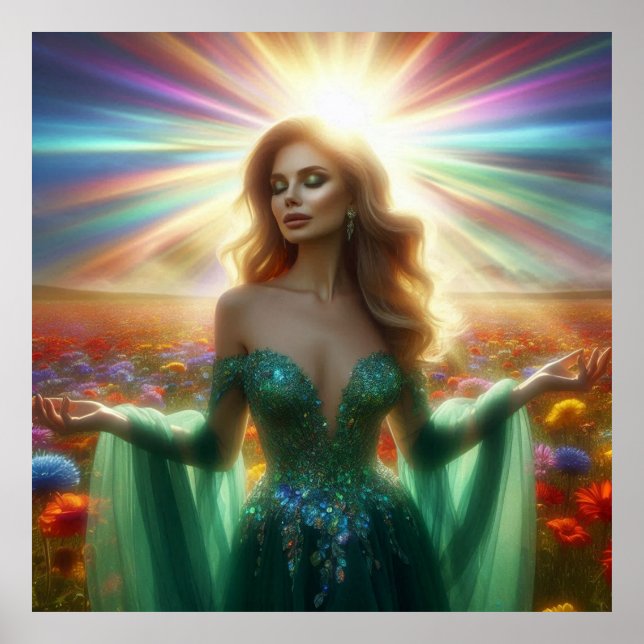 Póster The Green Dress Large 40x40 Wall (Frente)