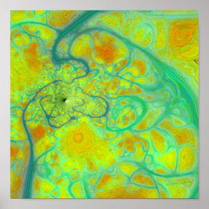 Póster The Green Earth – Teal & Gold Tides