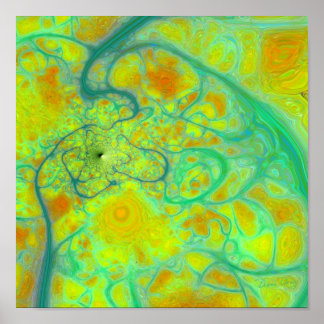 Póster The Green Earth – Teal & Gold Tides