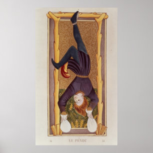 Póster The Hanged Man, tarot card, French