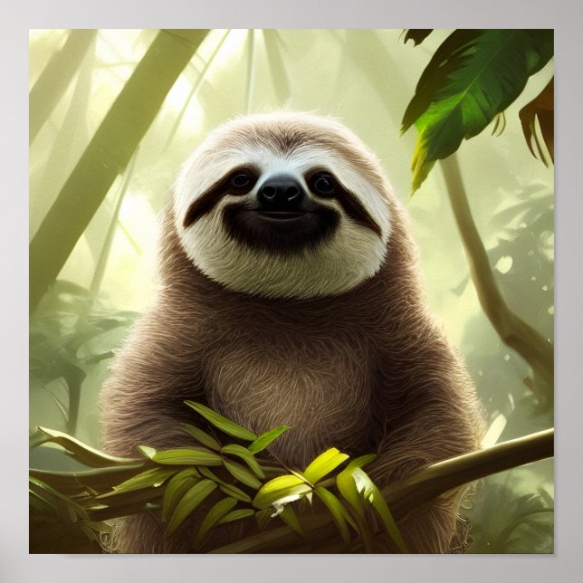 Póster The Happy Sloth Digital Art Poster (Frente)