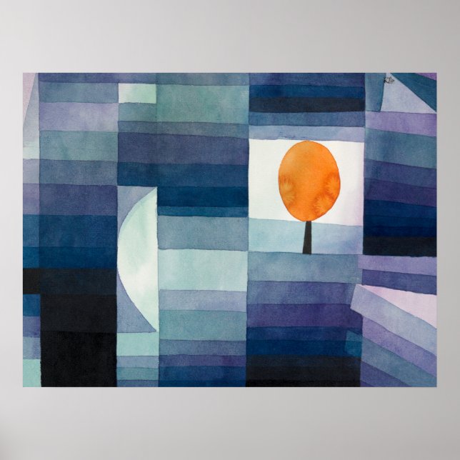 Póster The Harbinger of Autumn ,Blue Famous Painting (Frente)