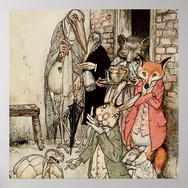 Póster “The Hare and the Tortoise” by Arthur Rackham (Frente)