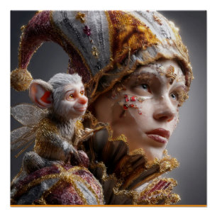 Póster "The Harlequin Monkey with Magic Wings