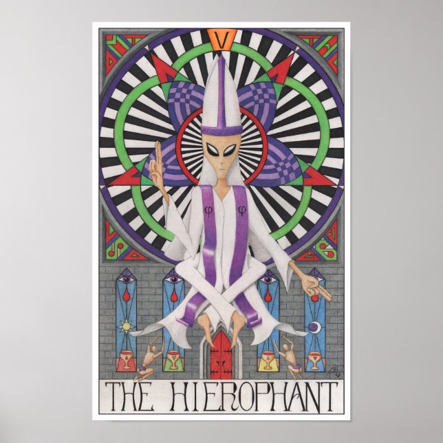 Póster The Hierophant tarot card (Frente)