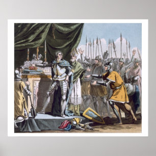 Póster The Historic Day of Bouvines in 1214, engraved by
