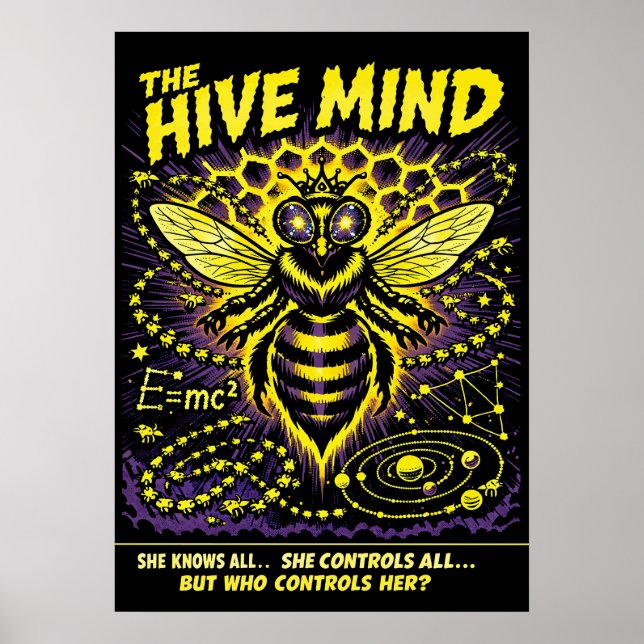 Póster The Hive Mind Sci-Fi Queen Bee Art (Frente)
