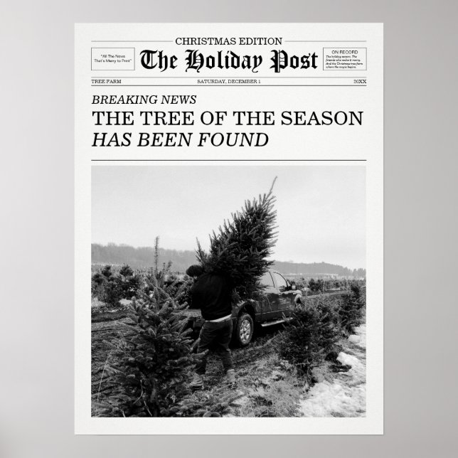 Póster The Holiday Post Newspaper Christmas Tree Farm (Frente)