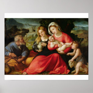 Póster The Holy Family, c.1508-12 (oil on canvas)