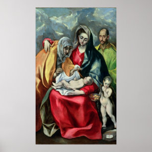 Póster The Holy Family with St.Elizabeth, 1580-85