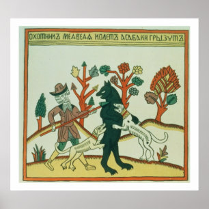 Póster The Hunter and the Boar, ruso, finales del siglo X