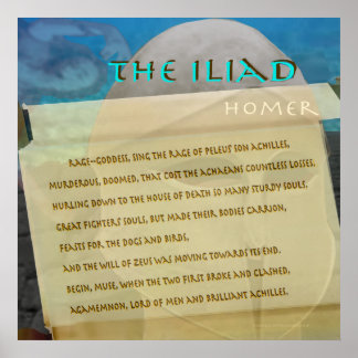 Póster The Iliad scroll image text