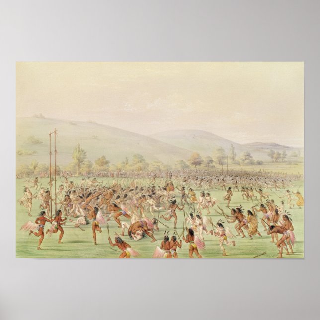 Póster The Indian Ball Game, c.1832 (Frente)