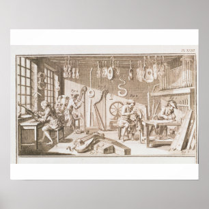 Póster The instrument maker's workshop, detail from plate