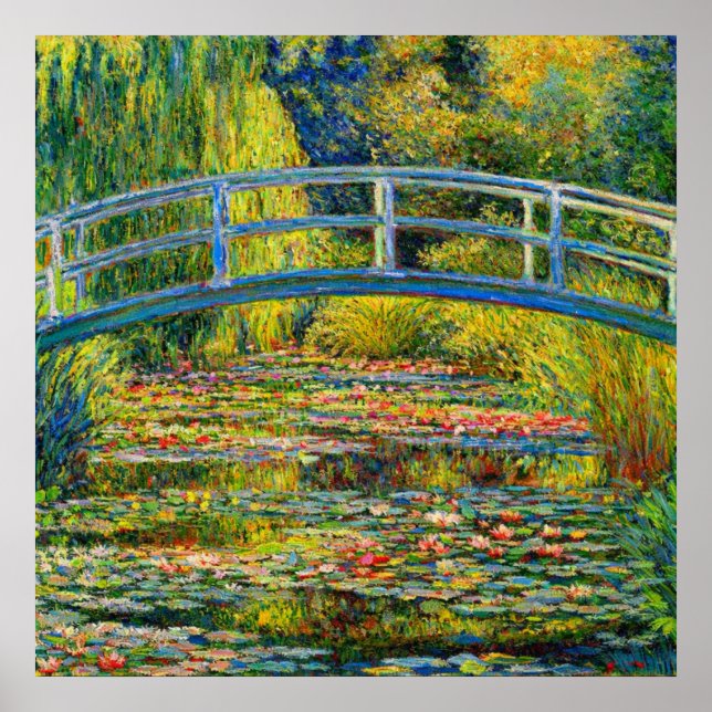 Póster The Japanese Bridge (The Water-Lily Pond) by Monet (Frente)