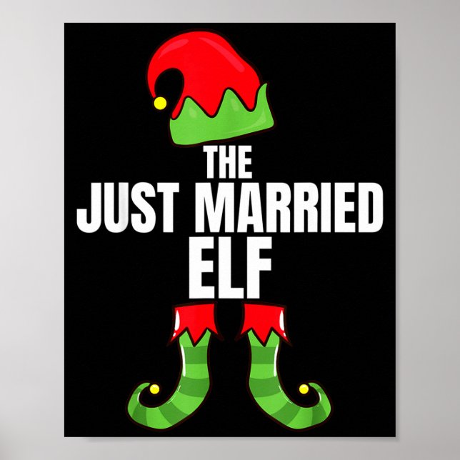 Póster The Just Married Elf Matching Family Christmas Gro (Frente)