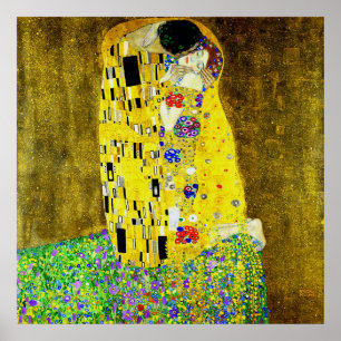 Póster The Kiss by Gustav Klimt,symbolist painter,art