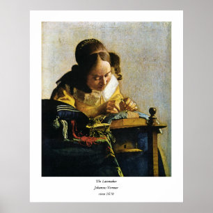 Póster The Lacemaker de Johannes Vermeer (alrededor de 16