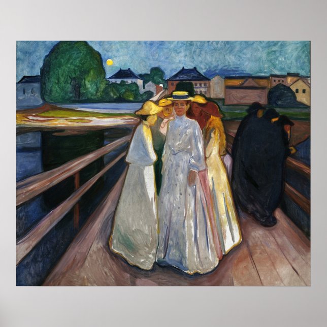 Póster The Ladies On the Bridge (1903) por Edvard Munch (Frente)