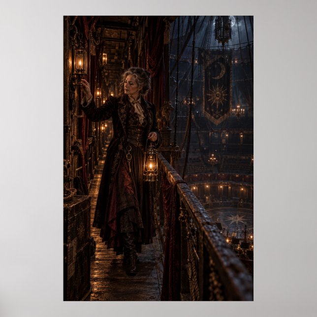 Póster The Lantern Keeper | Gothic Circus Fine Art Poster (Frente)