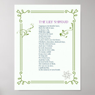 Póster The Lily Shroud - Poem About Love & Death - Print