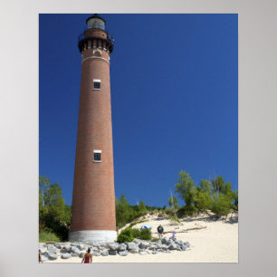 Póster The Little Sable Point Light on Lake Michigan