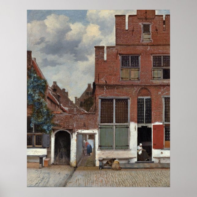 Póster The little street by Johannes Vermeer (Frente)