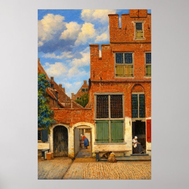 Póster The Little Street by Johannes Vermeer  (Frente)