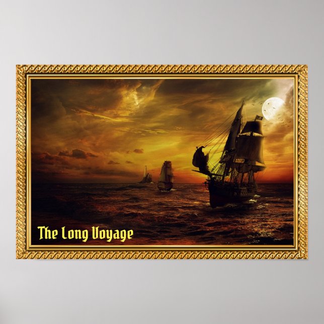 Póster The Long Voyage - Galleons at Sail (Frente)