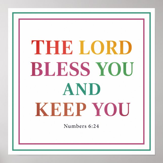 Póster The Lord Bless You And Keep You Bold Numbers 6 24 (Frente)