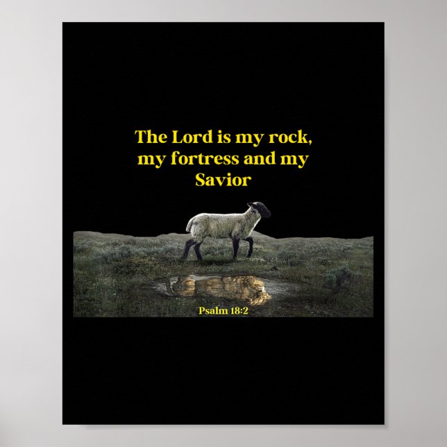 Póster The Lord Is My Rock Psalm 18_2 - Christian Values  (Frente)