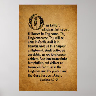 Póster The Lord's Prayer (Scripture: Matthew 6:9-13)