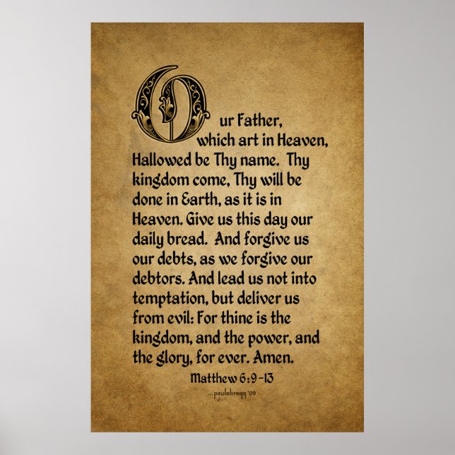 Póster The Lord's Prayer (Scripture: Matthew 6:9-13) (Frente)