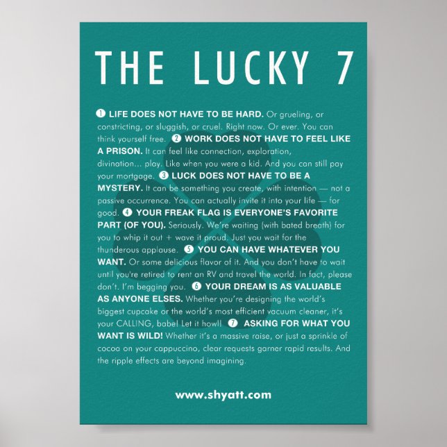 Póster The Lucky 7 Manifesto - 5x7 poster (Frente)