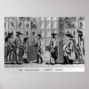 Póster The Macaroni Print Shop, pub, por N. Darley